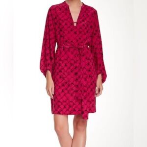 Diane Von Furstenberg tanyana clean Dress alligator pink dahlia 100%silk NO BELT